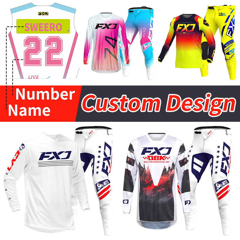 Motorcycle Gear White - Off road motorcycle jersey and pants