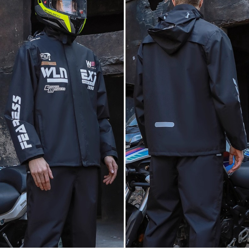 Men's Motorcycle Raincoat Suit - Motorcycle Gear White 评论和价格