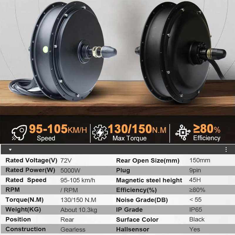 72V 5000W MTX39 EBike Motor Wh - Motorcycle Gear Hub 评论和价格