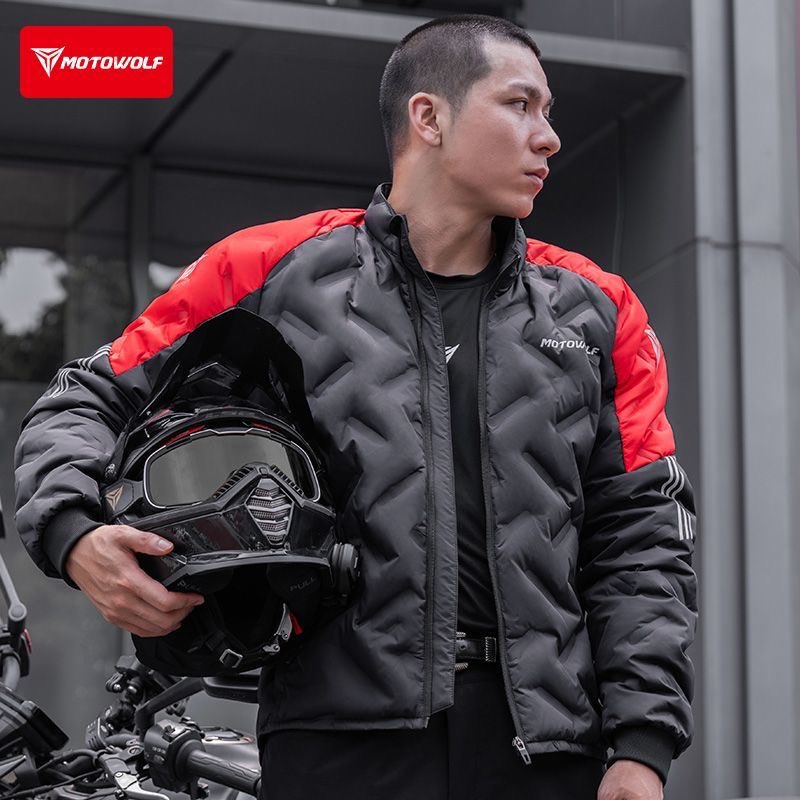 Motorcycle Down Jacket Winter  - Motorcycle Gear White 评论和价格