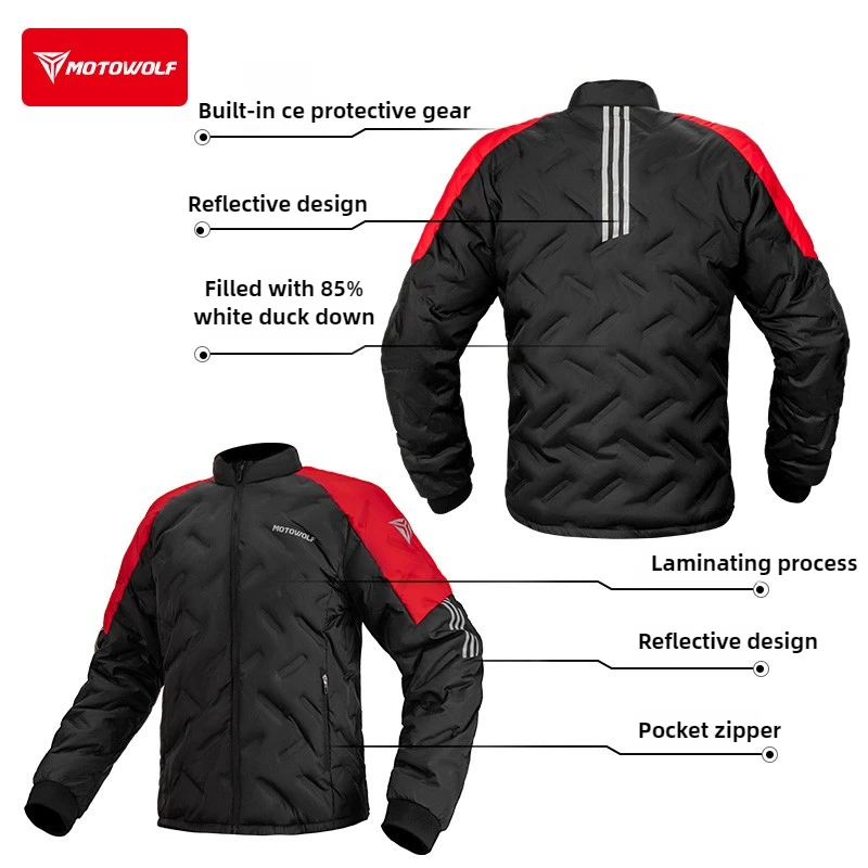Motorcycle Down Jacket Winter  - Motorcycle Gear White 评论和价格