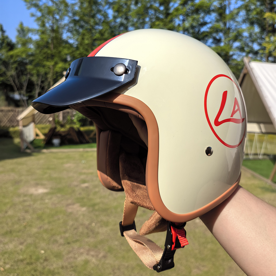Retro 3/4 Half Helmet for Moto - Motorcycle Gear White 评论和价格