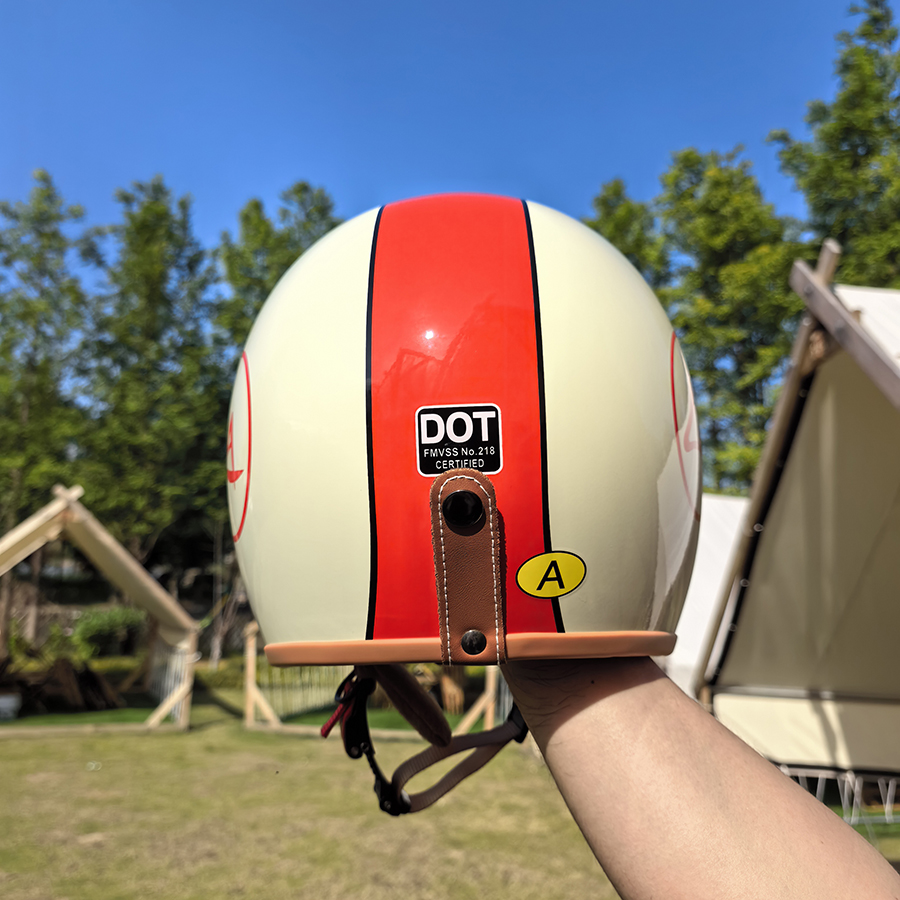 Retro 3/4 Half Helmet for Moto - Motorcycle Gear White 评论和价格