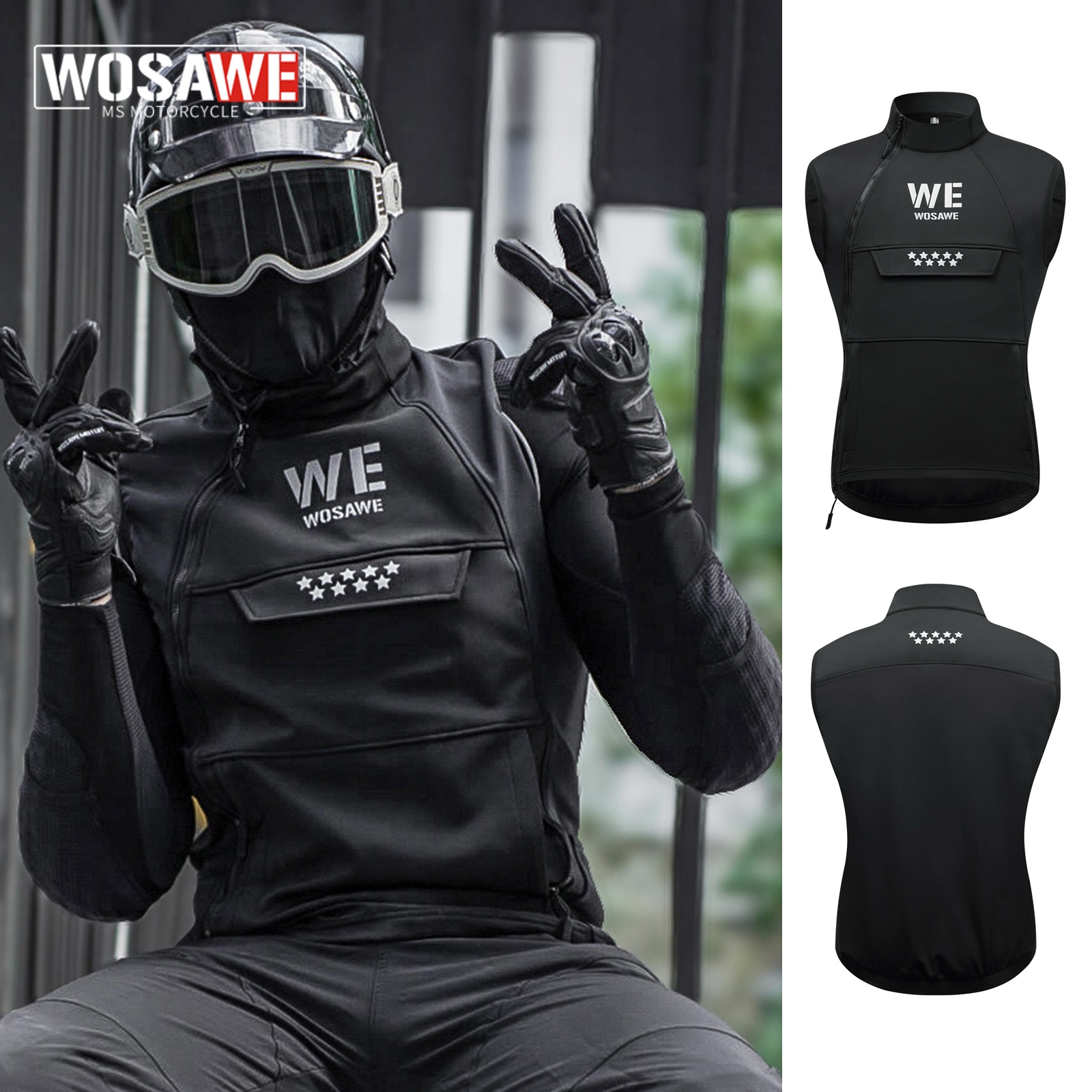 WOSAWE Winter Motorcycle Ridin - Motorcycle Gear Vest 评论和价格