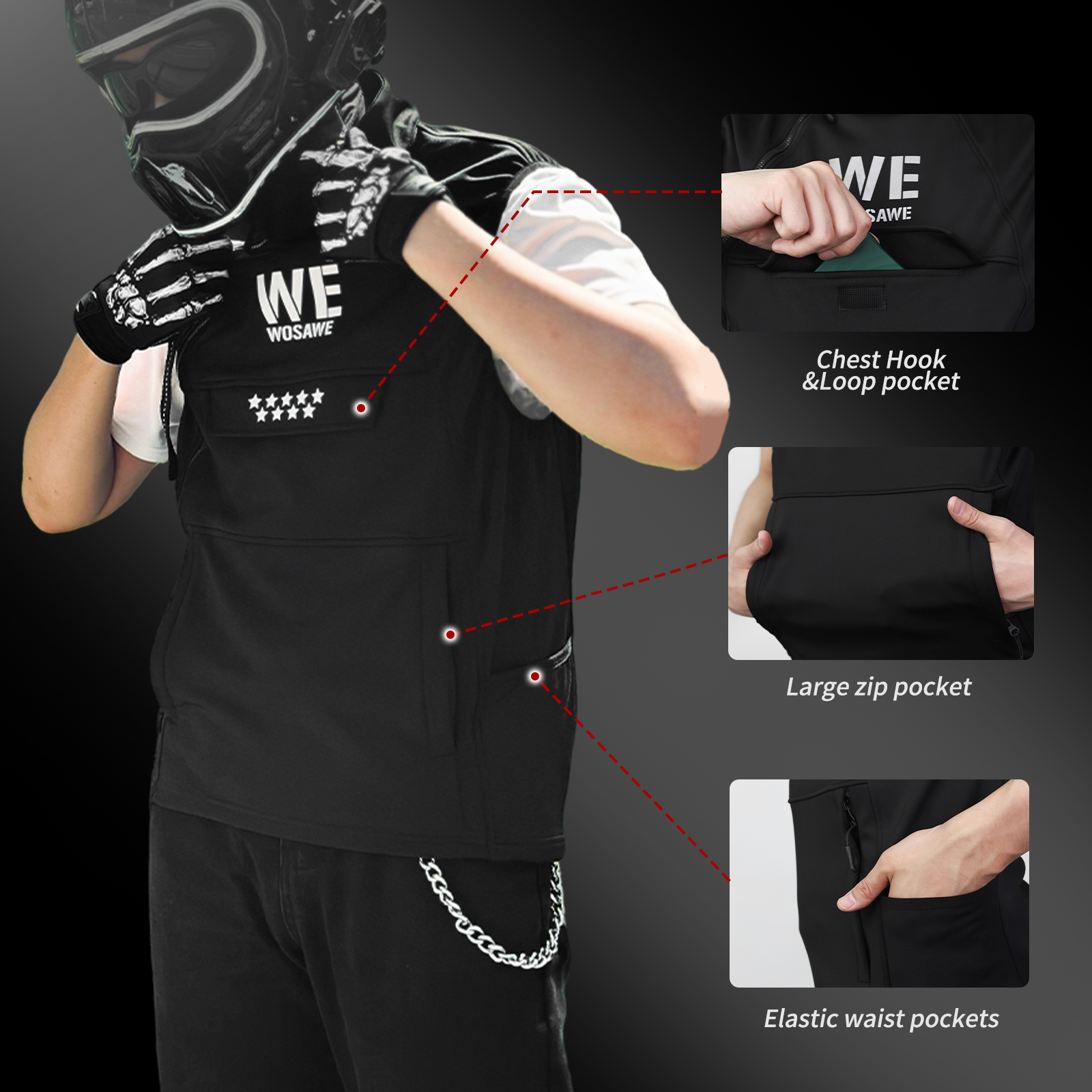 WOSAWE Winter Motorcycle Ridin - Motorcycle Gear Vest 评论和价格