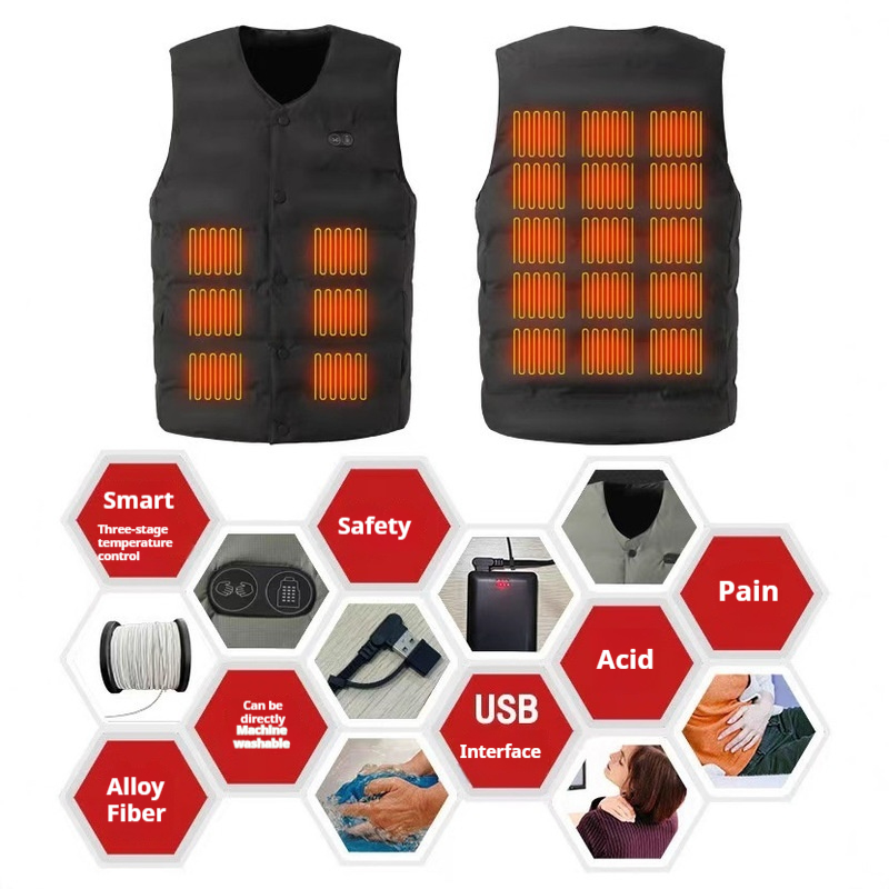 Winter New Style 21 Zone V-Nec - Motorcycle Gear Vest 评论和价格